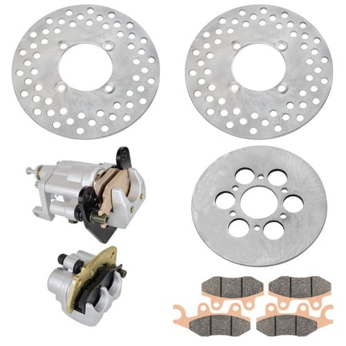 Front Rear Brake Caliper Disc Rotor W/Pad for Yamaha Rhino 660 YXR660 4X4 04-07