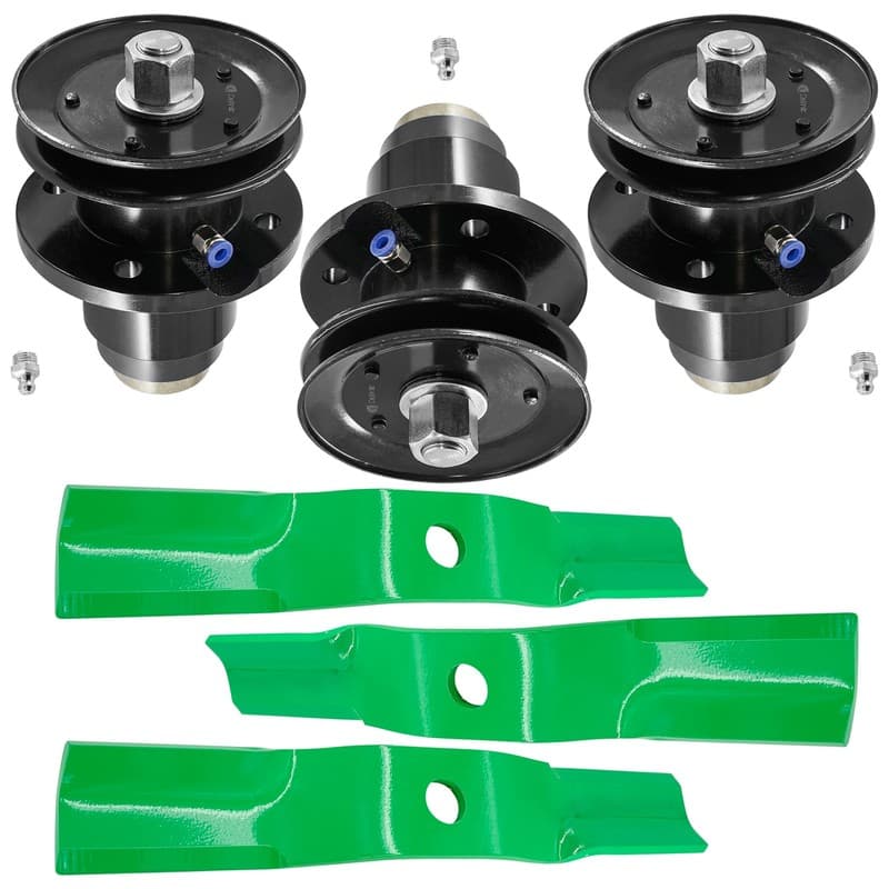 Deck CCW Spindles & 16 7/8"Medium Lift Blade for Land Pride AFM4214 AFM42 Series