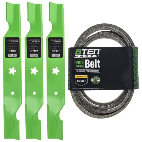 Mower Blades & Deck Belt Kit for Husqvarna LGT2654 LGT2554 LGT24K54 YTH24V48