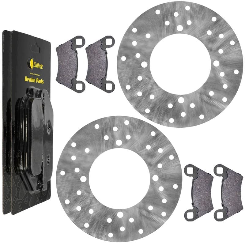 2 Rear Brake Disc Rotor w/ Pads for Polaris RZR 4 800 2010 2011 2012 2013 2014