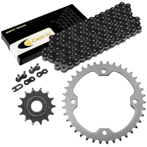 Black Drive Chain & Sprockets Kit for Yamaha Raptor 250 YFM250 2008 2009 - 2013