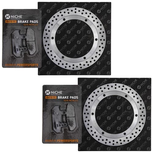 NICHE Front Brake Rotor Pad Kit for Honda 06455-MT8-405 Semi Metallic Motorcycle