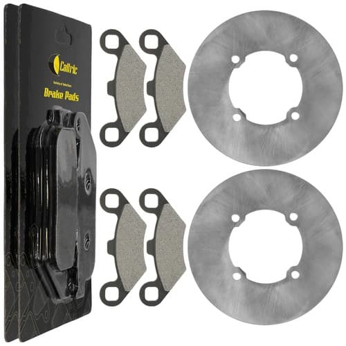 2X Brake Disc With Pads Front Left & Right For Polaris Xplorer 300 1996-1999