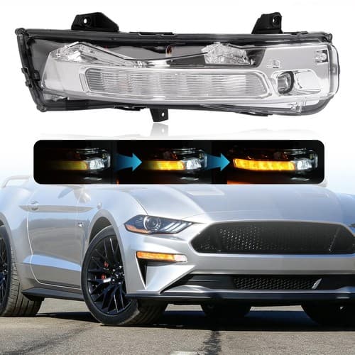 Passenger Side For 2018-2023 Ford Mustang LED Front Fog Light DRL w/Turn Signal