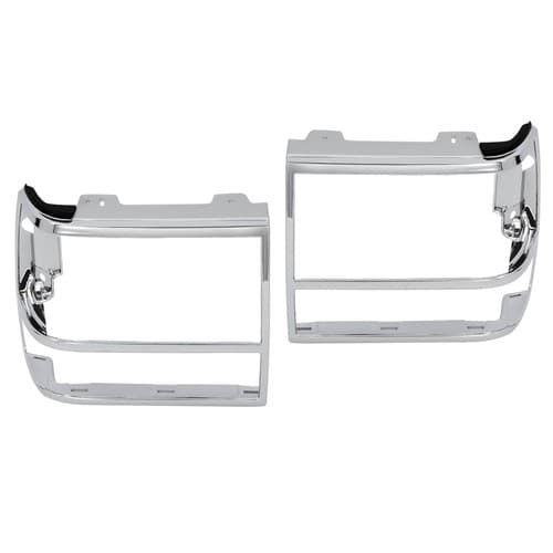 2PCS Silvery Headlight Bezel Door For Ford Ranger Bronco Explorer 1989-1994