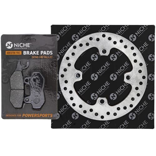 NICHE Rear Right Brake Rotor Pad Kit for Triumph T2020555 T2025200 Semi Metallic