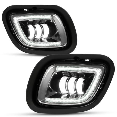 Left&Right Side Fog Lights Lamps w/LED Halo For Freightliner Cascadia 2008-2017