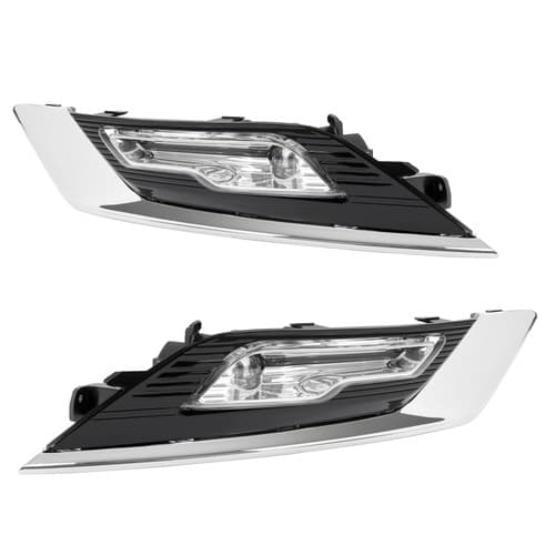 Driver & Passenger Side LED Fog Light Lamp W/Cover Bezel For Ford Fusion 17-18