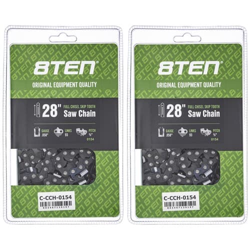 Full Chisel Skip Tooth Chainsaw Chain 28 Inch .058 3/8 93DL for Husqvarna 2 Pack