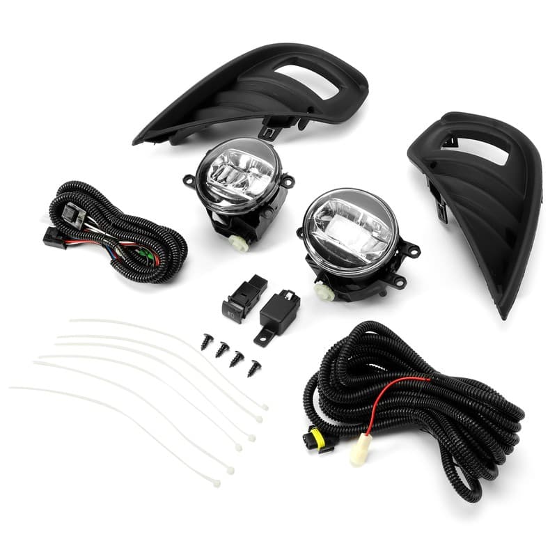 LH&RH Fog Lights Bumper Lamp w/Wiring Switch Kit For Toyota Highlander 2020-23
