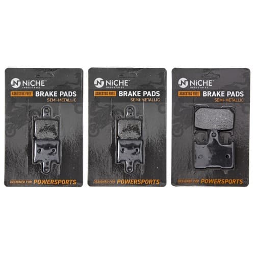 NICHE Brake Pad Set for Kawasaki Ninja ZX14R Concours 14 Complete Semi-Metallic