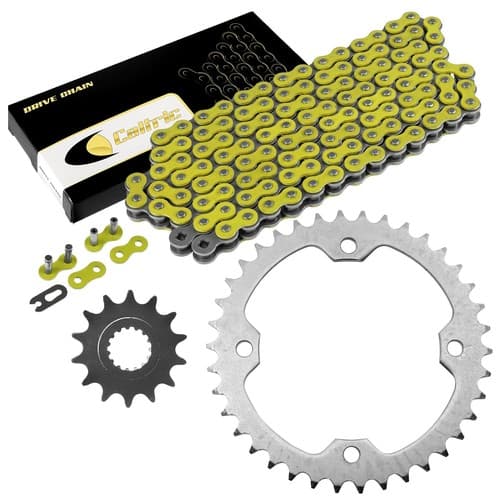 Celox Drive Chain & Sprockets Kit for Yamaha Raptor 700 YFM700R 2006-2016 Yellow