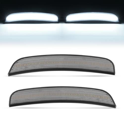 2PCS For Chrysler 300 2015-2023 White Front Fender LED Side Marker Lights Smoked