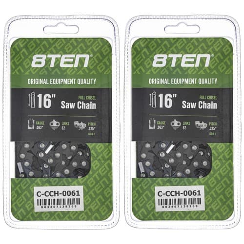 Full Chisel Chainsaw Chain 16 Inch .063 .325 62DL for Stihl MS 230 241 2 Pack