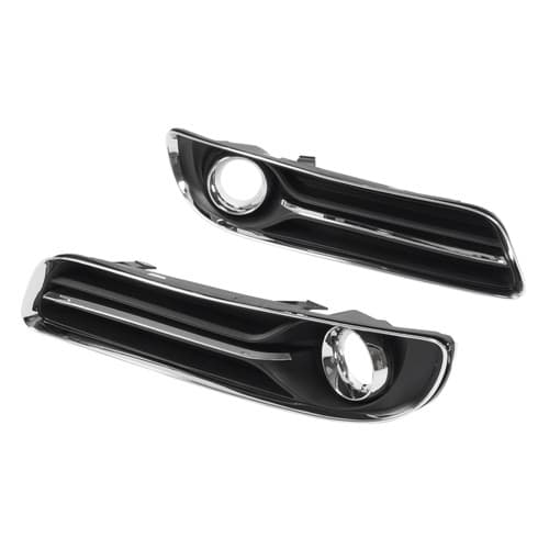 For 2011 12 13 14 Chrysler 300 Black Fog Light Bezel Cover W/Chrome Trim LH & RH