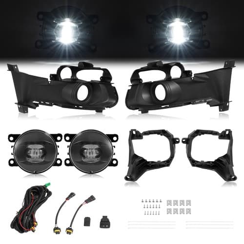 Pair LED Fog Lights W/Cover Backet Wire Harness Switch For Ford Mustang 2015-17