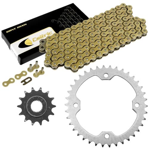 Gold Drive Chain & Sprockets Kit for Yamaha Raptor 250 YFM250 2008 2009 - 2013