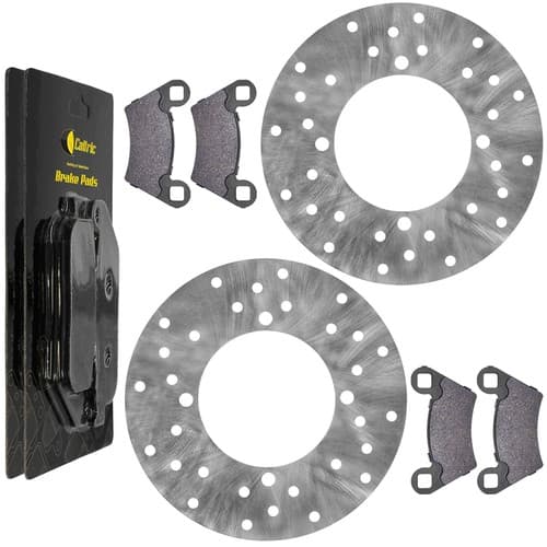 2 Rear Brake Disc Rotor w/ Pads for Polaris Ranger 500 2X4 4X4 2006 2007 - 2019