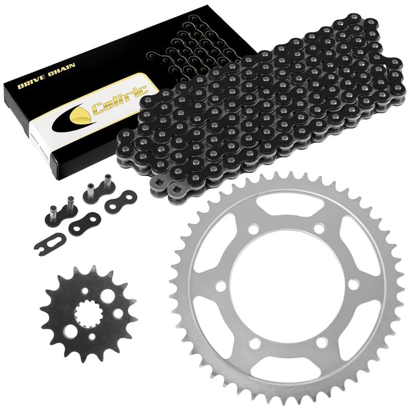 Black Drive Chain And Sprocket Kit for Kawasaki ZZR600 ZX600E 2003 2004