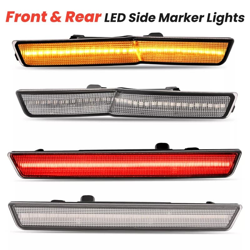 Front Rear For Dodge Challenger SRT R/T Widebody 2018-22 LED Side Marker Lights