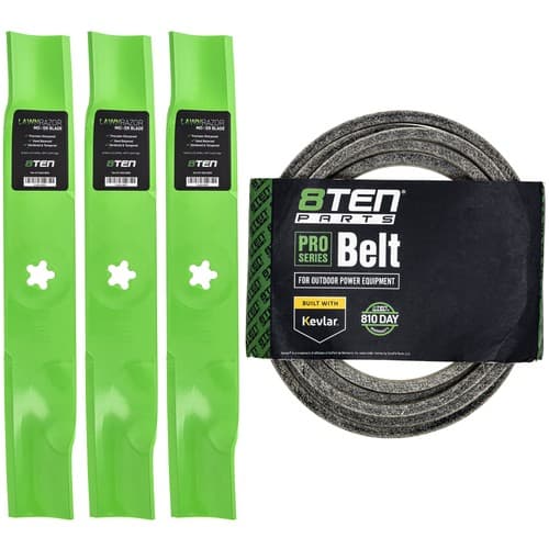 Mower Blades & Deck Belt Kit for Husqvarna YTH2348 YTH23V48 YTH22K48 YTH2448T
