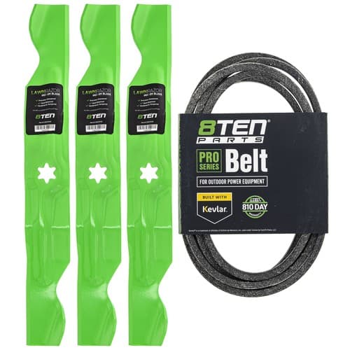 Mower Blades & Deck Belt Kit for Troy-Bilt XP RZT50 Mustang RZT-50