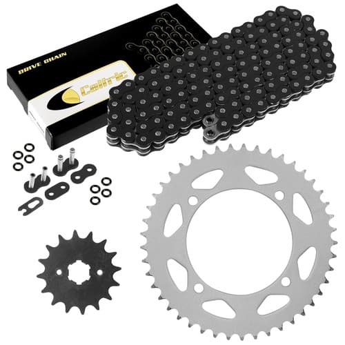 Black O-Ring Drive Chain & Sprockets Kit for Yamaha XV250 Virago 250 1989-2008