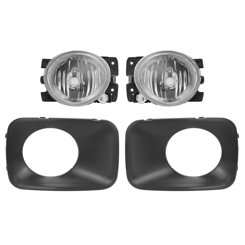 Pair Clear Fog Lights w/Fog Lamp Cover Trim For Honda Pilot 2009 2010 2011
