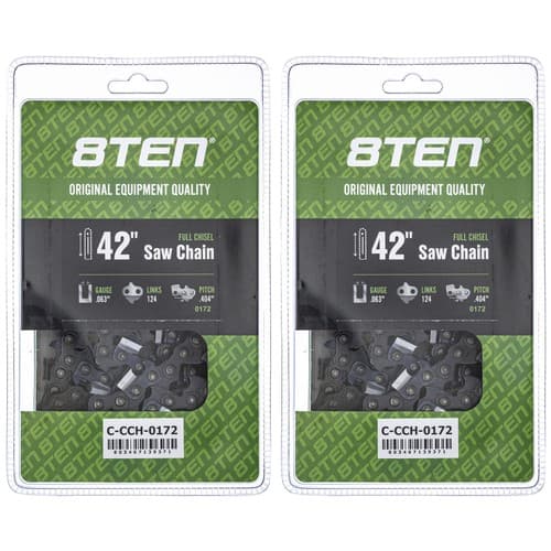 Chisel Chainsaw Chain 42 Inch .063 .404 124DL for Husqvarna 501843124 2 Pack