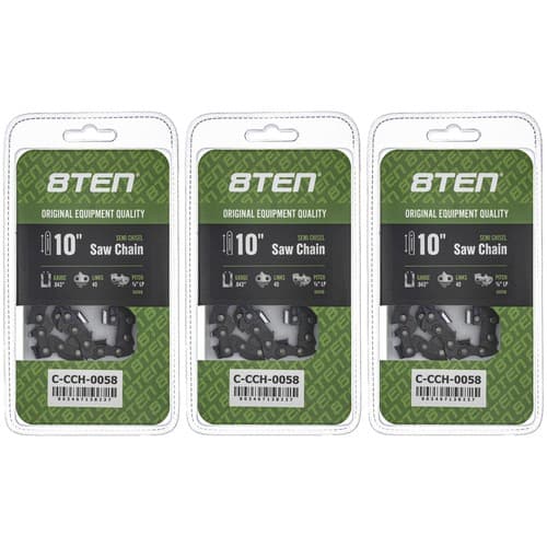 Chainsaw Chain 10 Inch .043 3/8 LP 40DL for Black and Decker LCS1020B 3-Pack