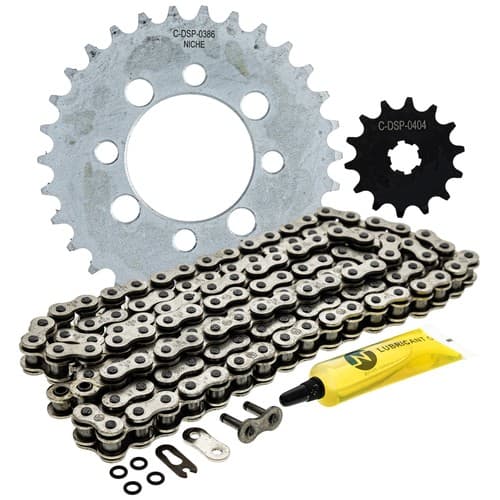 NICHE Sprocket Chain Set Kawasaki Z125 Pro 14/30 Tooth 420 O-Ring Front Rear