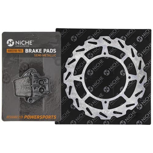 NICHE Rear Right Brake Rotor Pad Kit for Honda 06435-KZ4-J41 Semi Metallic
