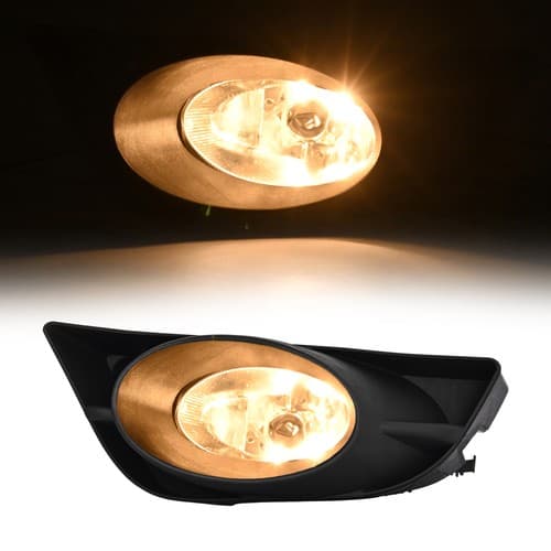 Front Left Side Halogen White Fog Light & Bezel For Honda Fit 2009-2011 W/Bulbs