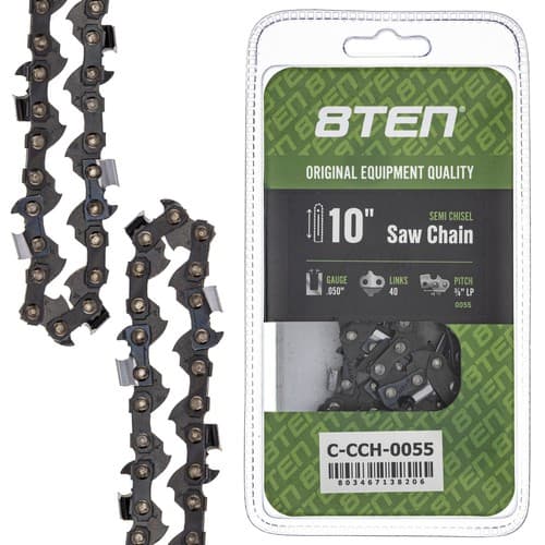 Chainsaw Chain 10 Inch .050 3/8 LP 40DL for Greenworks 2 Saw pole PSCS06B00