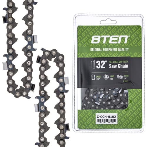 Full Chisel Skip Tooth Chainsaw Chain 32 Inch .050 3/8 105 DL for Echo Husqvarna