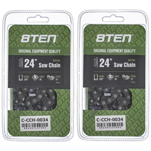 Ripping Chainsaw Chain 24 Inch .050 3/8 84DL for Stihl Husqvarna Echo 2 Pack
