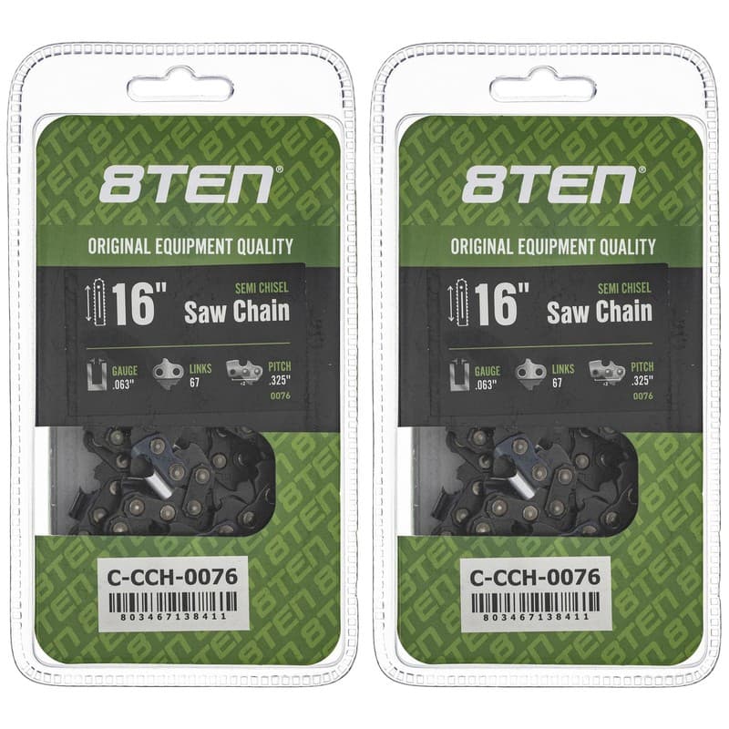 Semi Chisel Chainsaw Chain 16 Inch .063 .325 67DL for Stihl MS 261 361 2 Pack