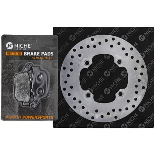 NICHE Rear Left Brake Rotor Pad Kit for Honda CB400F 43251-MCZ-003 Semi Metallic
