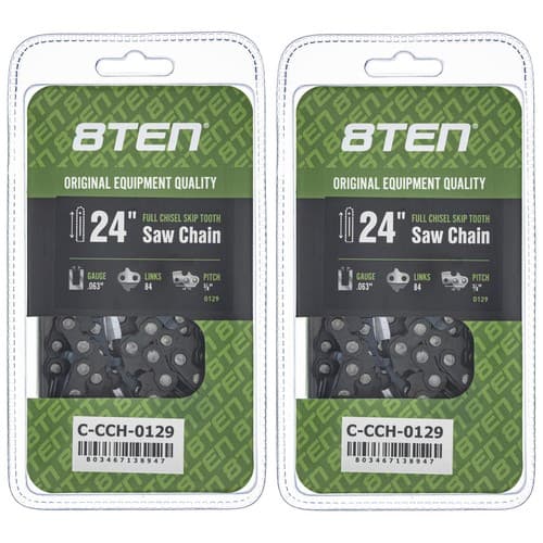 Full Chisel Skip Tooth Chainsaw Chain 24 Inch .063 3/8 84DL for Husqvarna 2 Pack