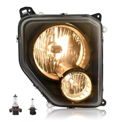 Clear Lens+Black Housing Right Headlight W/Fog Lights For Jeep Liberty 2008-2012