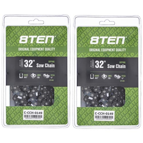 Ripping Chainsaw Chain 32 Inch .063 3/8 105DL for Husqvarna Poulan 2 Pack