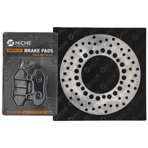 NICHE Front Left Brake Rotor Pad Kit for Honda 45251-KR3-000 Semi Metallic