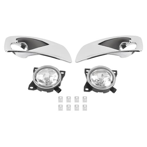 For Kenworth T660 2008-2015 Halogen Fog Lights & ABS Chrome Bezel Left & Right