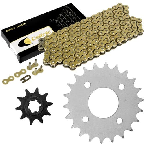 Drive Chain & Sprockets Kit for Suzuki LT80 Quadsport 80 1989 1990-2006 Gold