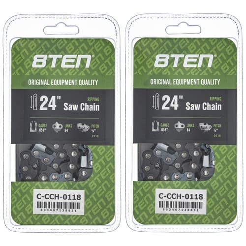 Ripping Chainsaw Chain 24 Inch .058 3/8 84DL for Husqvarna Poulan 2 Pack