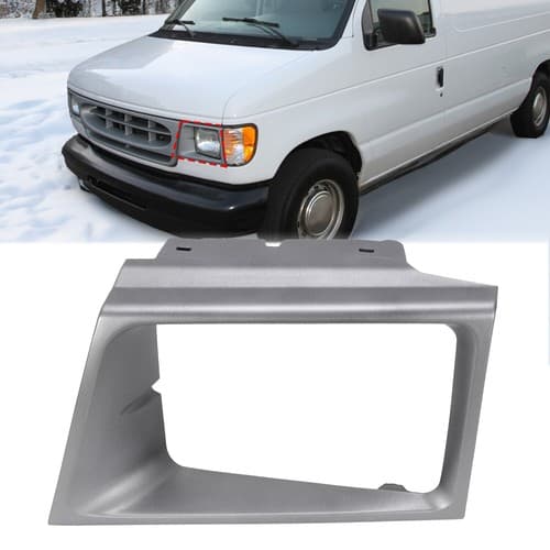 Left Driver Headlight Door Headlamp Bezel For Ford E150 E250 E350 E450 1997-2002