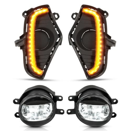 For Toyota RAV4 19-25 Front Bumper LED Fog Light W/DRL Kits Driving Lamp W/Cover
