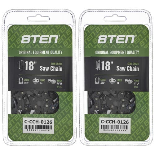 Chainsaw Chain 18 Inch .050 3/8 LP 64DL for Dayton 7Z627 6Z826 4Z973 2-Pack