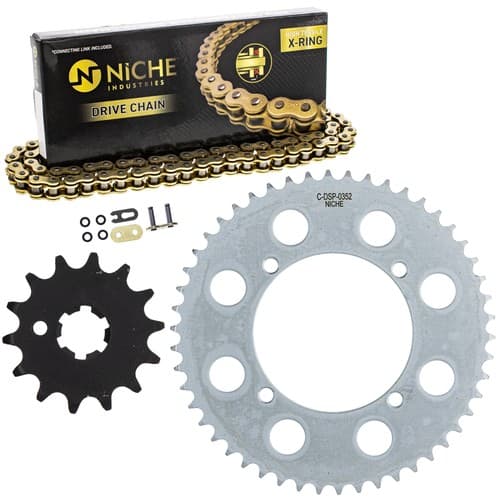 NICHE Sprocket Chain Set Kawasaki KX80 KX85  14/50 Tooth 420 X-Ring Front Rear