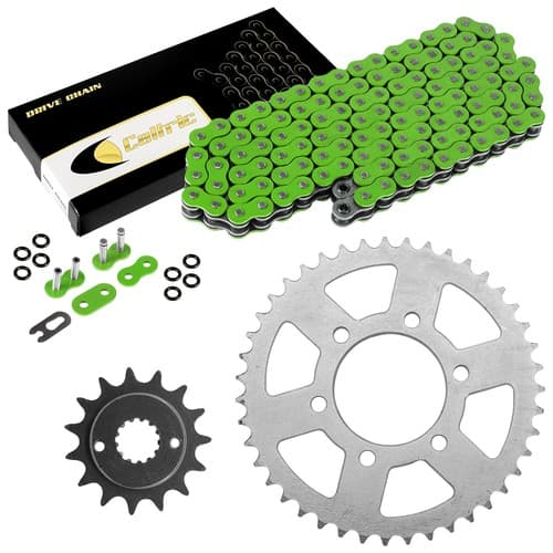 Green O-Ring Drive Chain & Sprockets Kit for Kawasaki ZX-6R ZX-6Rr Ninja 05 06